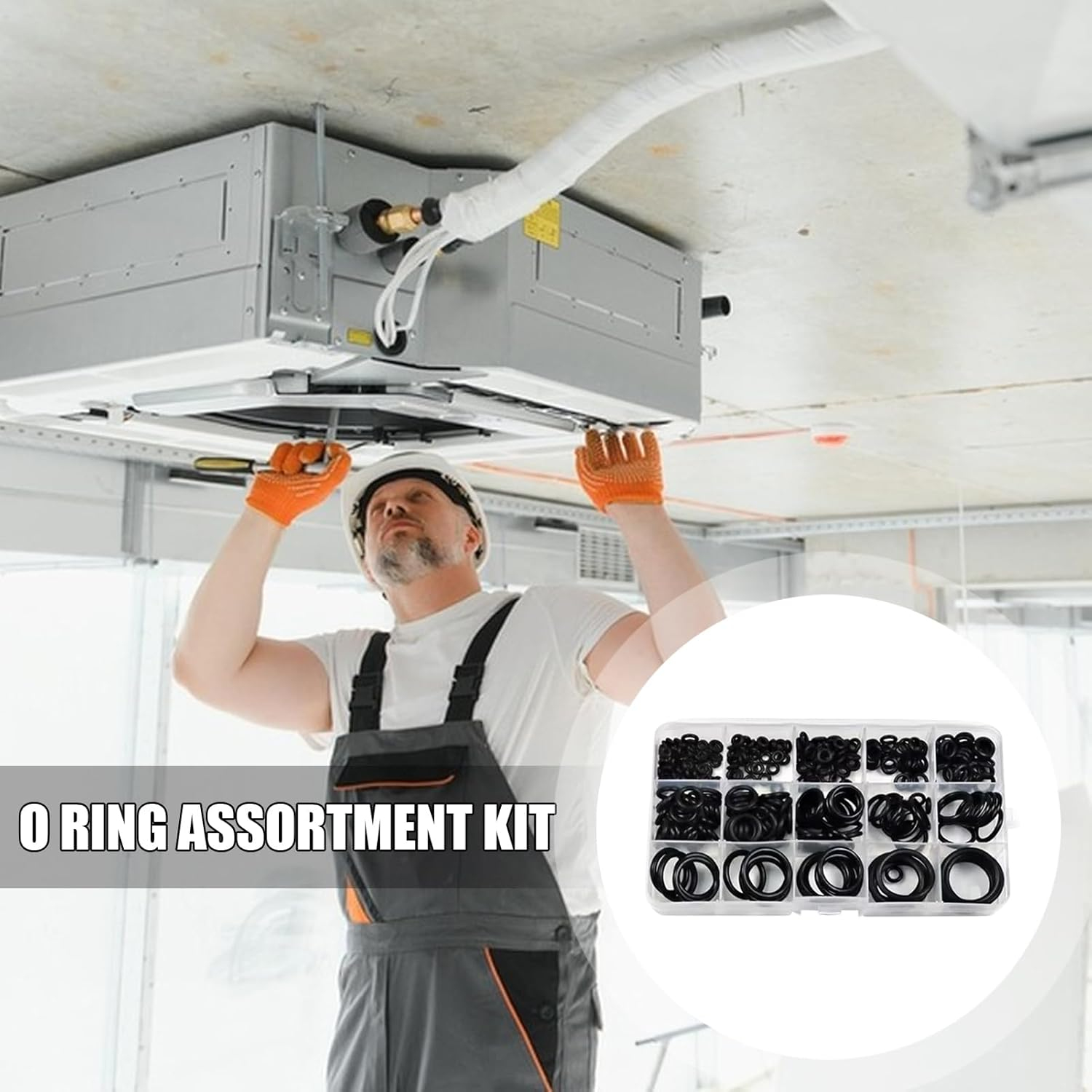 Lisutupode Rubber O Rings Assortment Kit, Rubber Combination Washer Sealing Assort, Precise O Rings Automotive Repair Tool for Water Pipe Automobile Parts Home Industrial