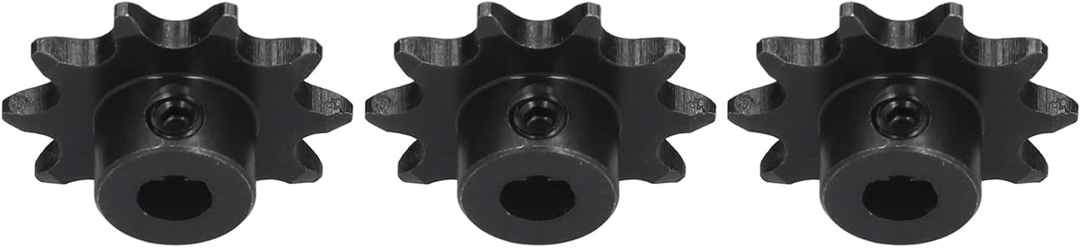 3Pcs Steel Sprocket Drive Gear, 8Mm Pitch 6Mm Hole Diameter D Hole 10 Teeth Steel Sprocket Set Kit