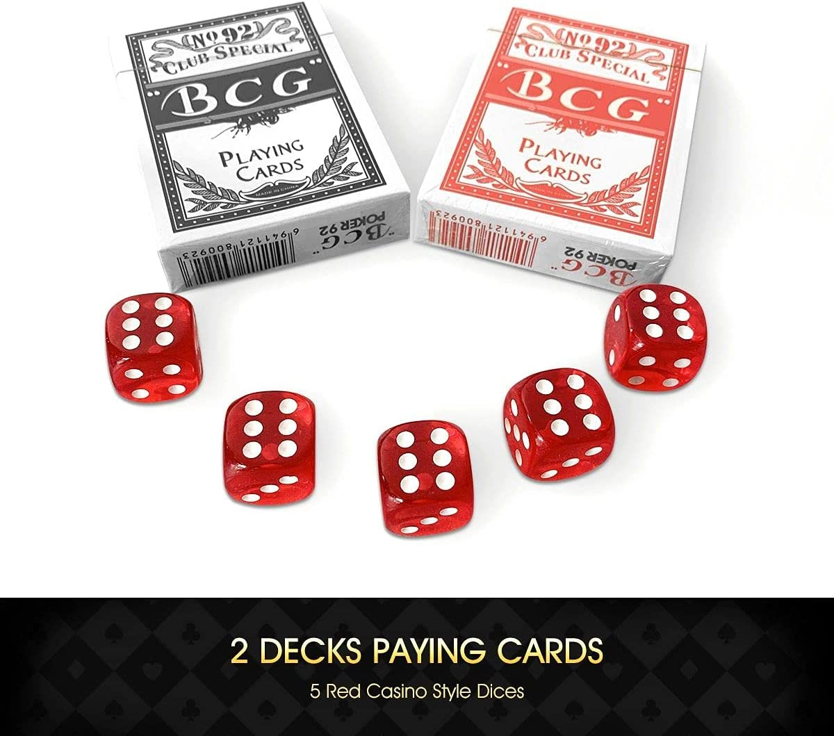 Casino Poker Chips Set, 500PCS 11.5 Gram 6 Colors Casino Chips Poker Set with Aluminum Travel Case,6 Buttons，2 Decks of Cards, 5 Dice, for Texas Holdem Blackjack Gambling image number 4