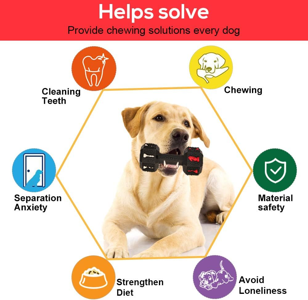 Hswaye Dog Chew Toys for Aggressive Chewers,Food Grade Non-Toxic Dental Pet Toy,Tough Durable Indestructible Dog Toys for Medium Large Dogs.Black. - Medium 6.3In Black image number 4