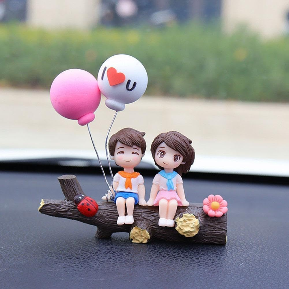 Jowxsx Lovely Cartoon Car Decoration,Couple Cute Ornaments, Car Dashboard Decorations Girl and Boy Ornament,Car Interior Cute Resin Ornaments Suit,Dashboard Figurine Gifts for Automotive image number 4