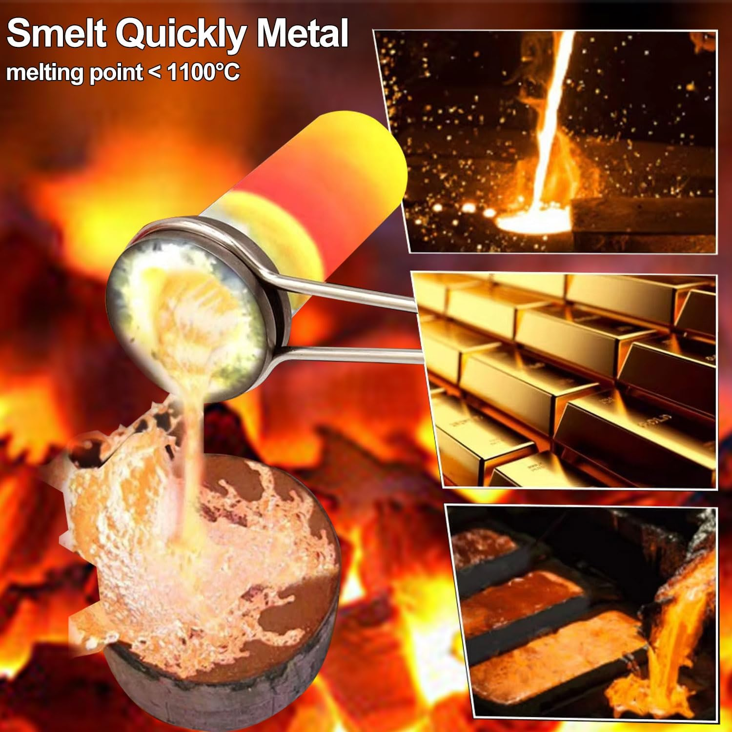 CHAOFLIGHT Gold Melting Pot 3KG Gold Melting Furnace Electric Metal Smelting Machine Resin Jewellery Making Tools for Assaying Gold, Silver, Tin, Aluminum image number 2