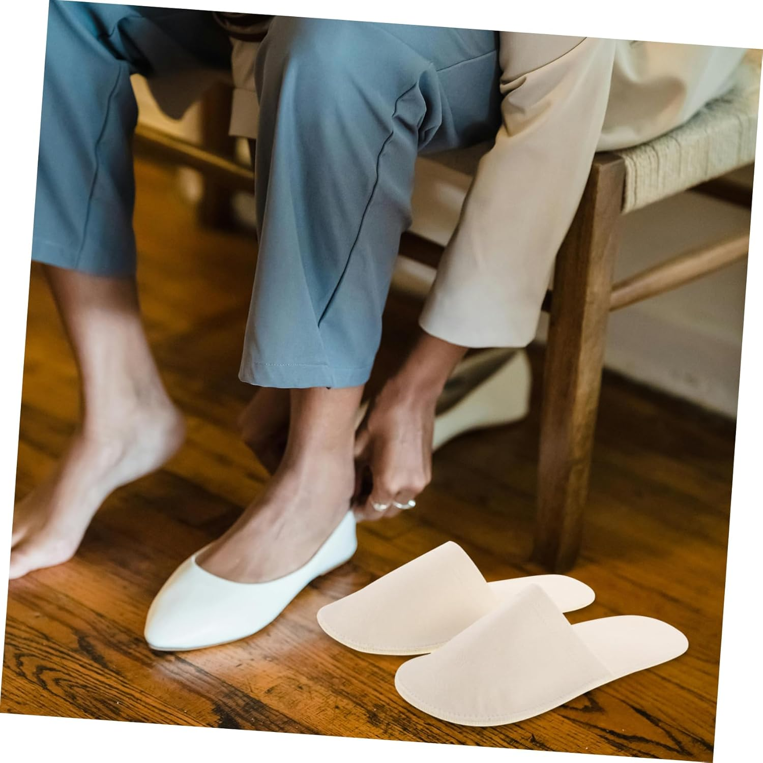 Ipetboom Felt Slippers Cozy Slippers House Slippers for Men Slippers for Outdoor While Releasing Men House Slippers Guest Slippers Men Comfy Slippers Spa Supplies Felt Cloth Black - Black image number 6