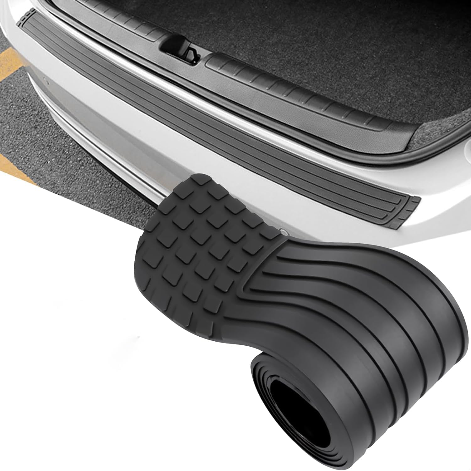 Car Rear Bumper Protector, 41 X 3.4 Inch Trimmable, Anti-Scratch Rubber Rear Bumper Guard, Universal Non-Slip Trunk Exterior Accessories for SUV & Truck, with Wet Wipes image number 3