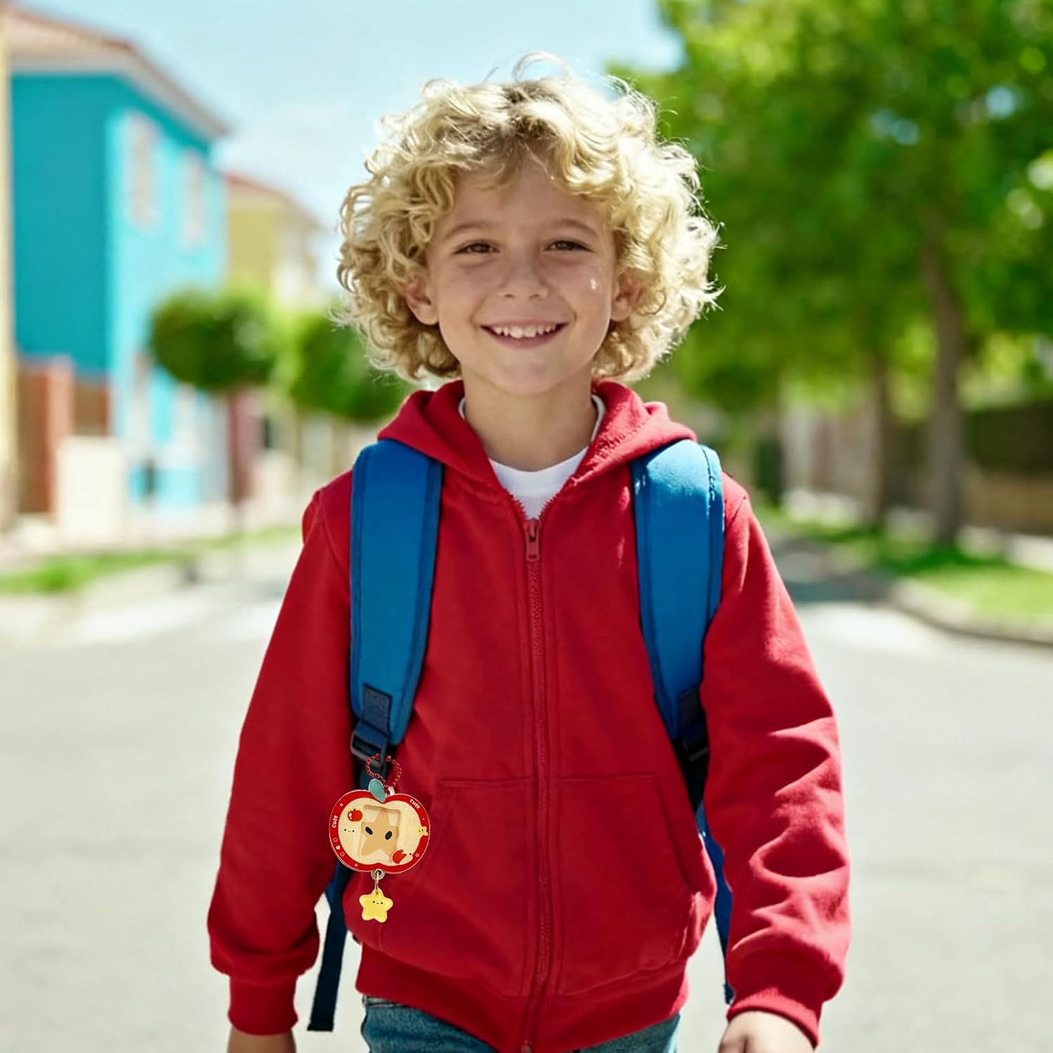 Photo Keychain - Cute Fruit Keepsake Gift - Picture Bracket for Keychain Holder - for Teens, Adults, Fans, Bags, Squirts, Backpacks, Travel, Commuting, Parties, and Concerts - Stars Of English Red Apple image number 7