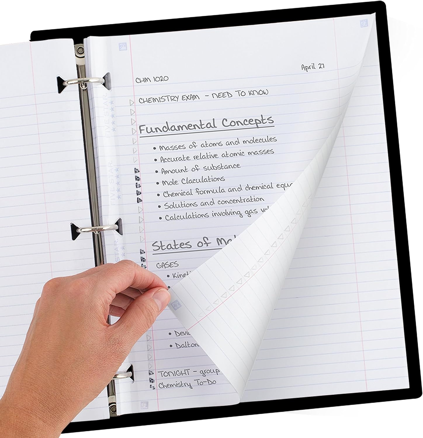 Five Star Loose Leaf Paper + Study App, 4 Pack, Notebook Paper, College Ruled Filler Paper, Reinforced, 8.5 X 11, 80 Sheets per Pack (170024-Ecm),White image number 5