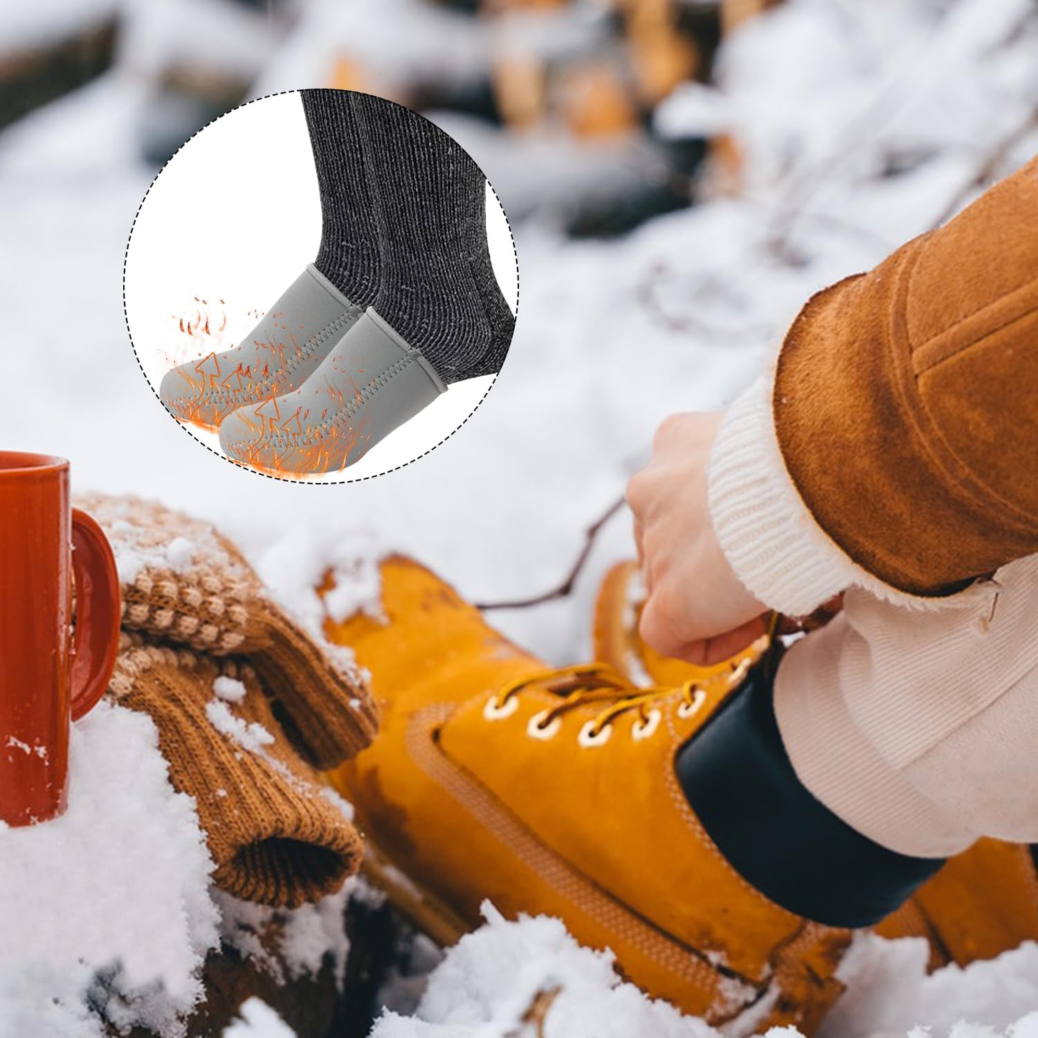 Toe Warmers 2 Pairs, Portable Toe Warmers, Reusable Foot Warmers, Neoprene Thermal Toe Warmers, Thermal Foot Warmers for Biking, Running, Hiking image number 2