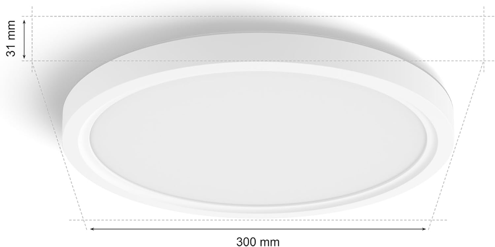 Philips Hue Devote Connected LED Panel, White and Color Ambiance, round 30 Cm, 16.6 W, 2000 Lumens, White Frame for Indoor Lighting, Ceiling, Living Room, Kitchen, Hallway image number 5