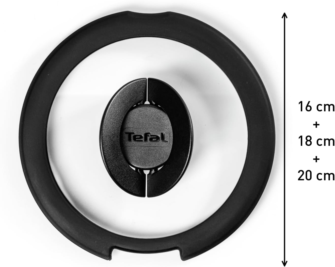 Tefal Ingenio L9931012 3 Piece Glass Lids, 16-18-20 Cm, Black image number 1
