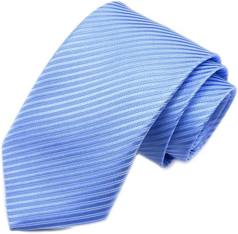 Men'S Stripe Solid Color Business Formal Ties Wedding Groomsmen Party Tie Necktie