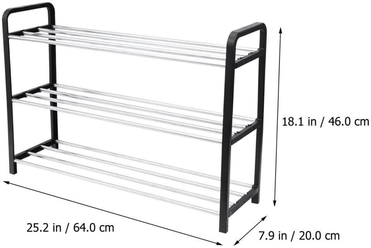 Tootoo Shoe Rack Storage Organizer Shelf Stand Shelves 3/4/5 Tiers Layers Shoe Storage (3 Tiers) image number 1