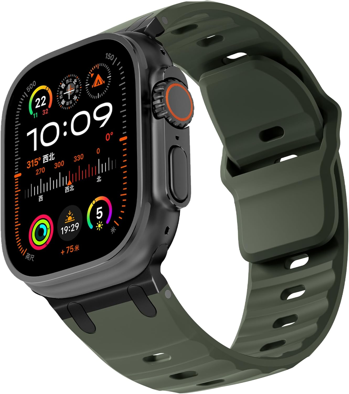 Sport Band for Apple Watch Band 49Mm 46Mm 45Mm 44Mm 42Mm(Series 3) Men,For Apple Watch Strap Silicone Wristband Bracelet Iwatch Ultra 2 Ultra Series 11 10 9 8 7 SE3 SE 6 5 4 3 Strap