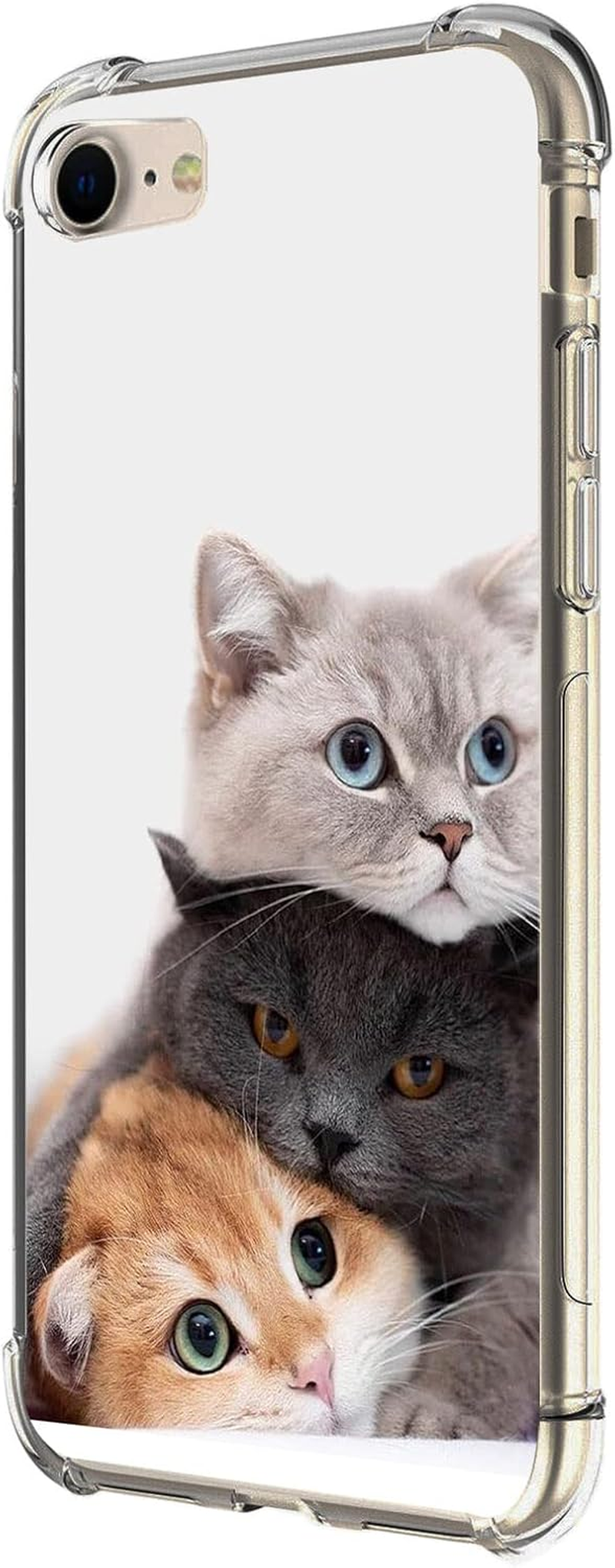 Iphone SE 3Rd Gen 2022 Case,Beaucov Brown Cute Cat Drop Protection Shockproof Case TPU Full Body Protective Scratch-Resistant Cover for Iphone SE 3Rd Gen 2022,SE 2020,Iphone 7 8 image number 6