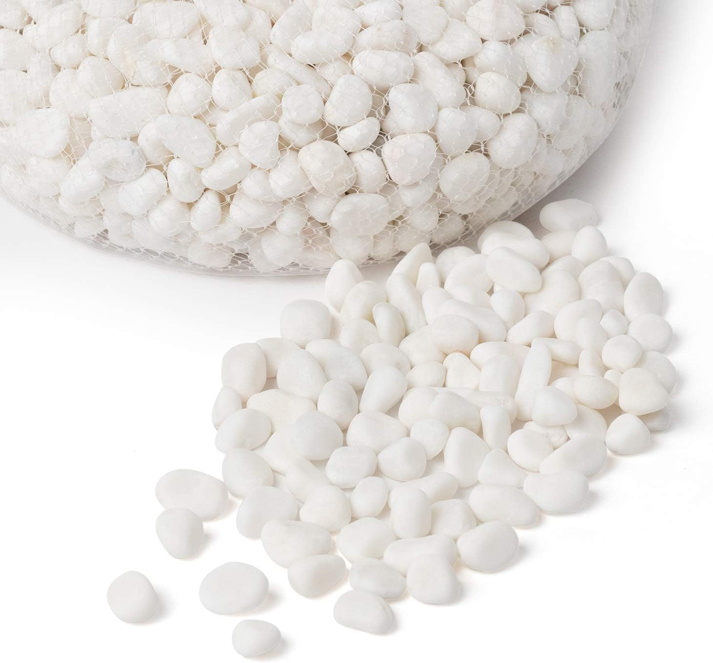 Royal Imports 5Lb Decorative Ornamental River Pebbles Rocks for Fresh Water Fish Animal Plant Aquariums, Landscaping, Home Decor Etc. with Netted Bag (Small, Light)