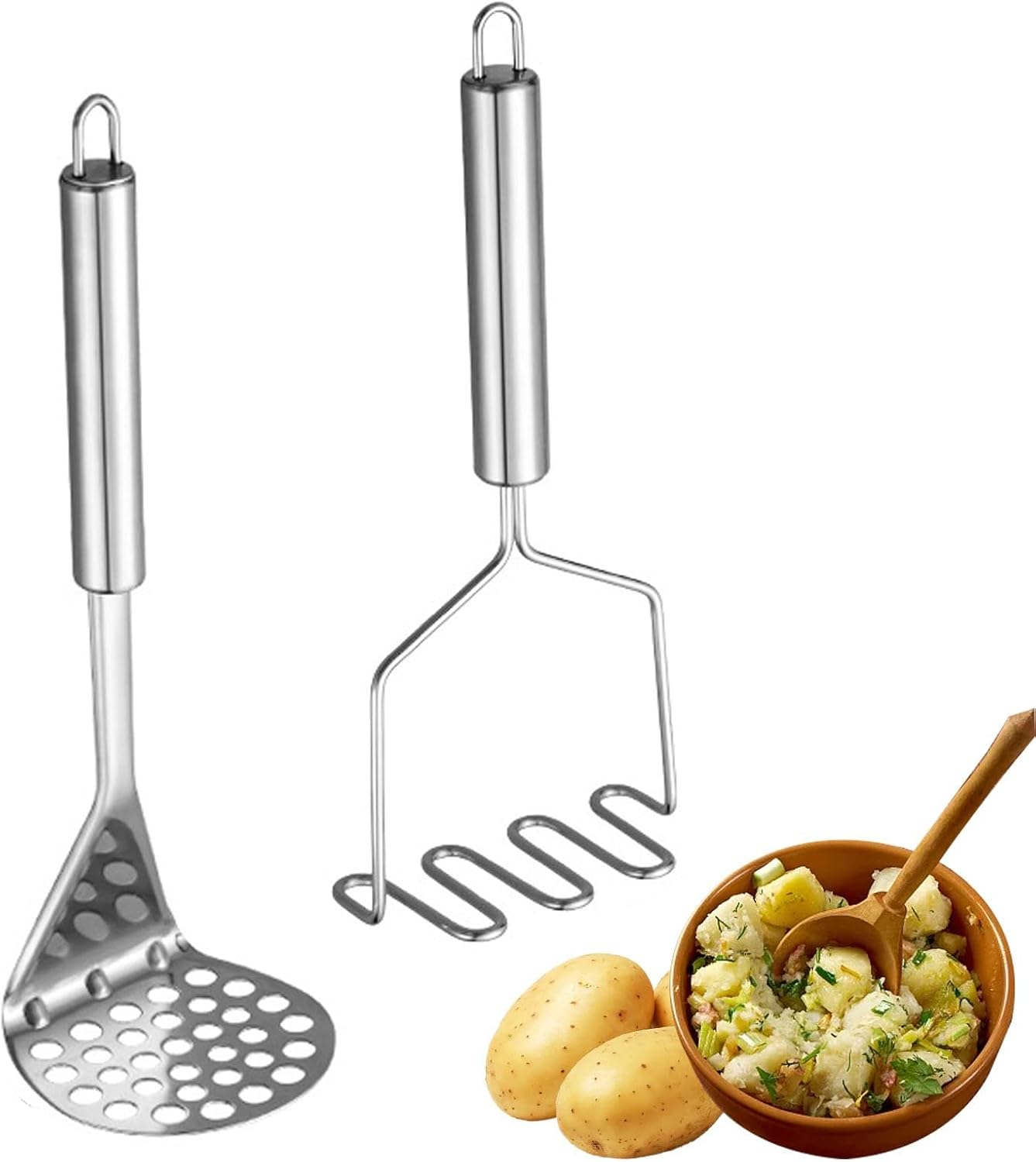 2Pcs Kitchen Tool Avocado Potato Masher Wire Type Firm Vegetables Heavy Duty image number 4