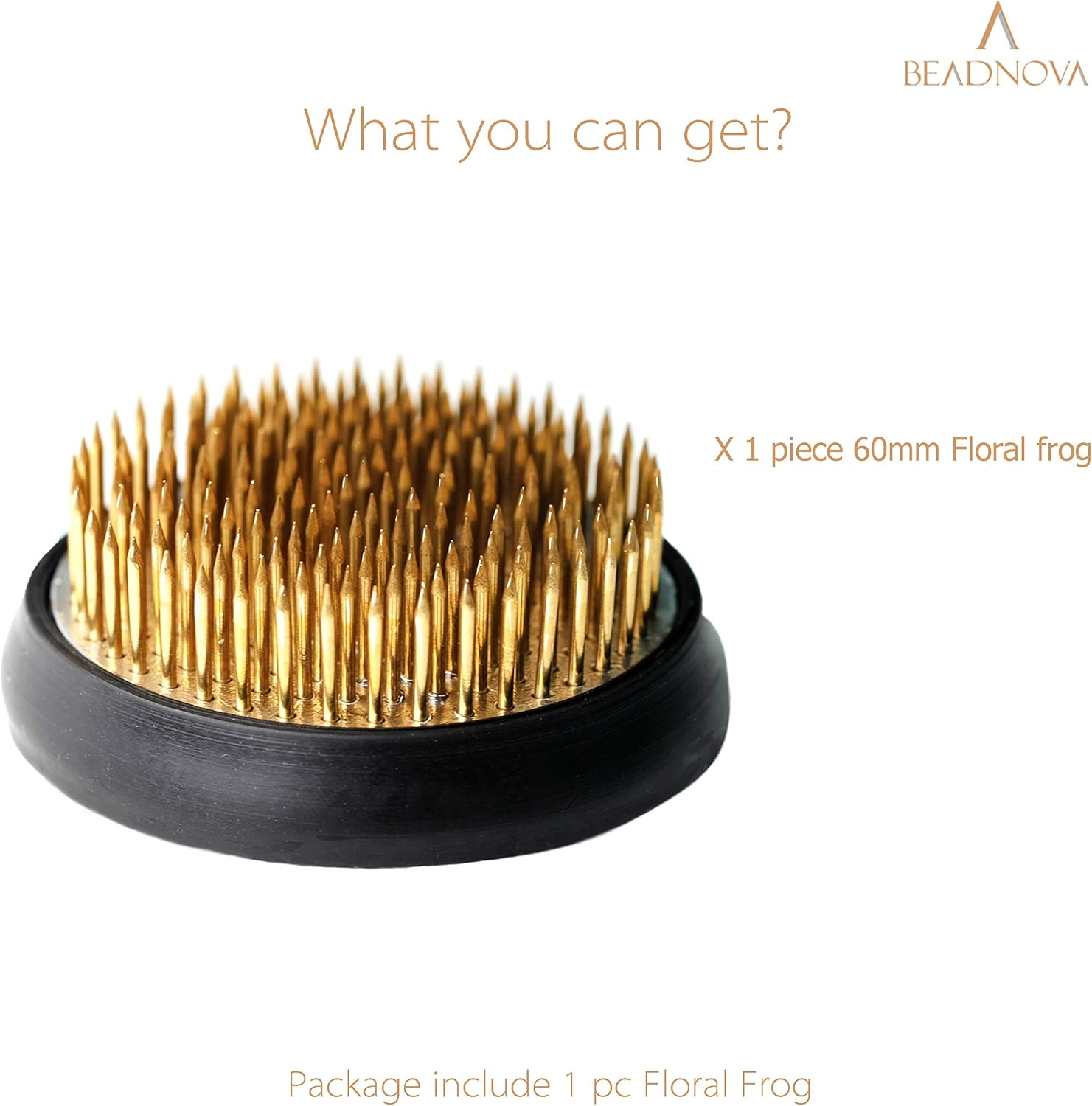 BEADNOVA Flower Frog Ikebana Kenzan with Rubber Gasket Floral Frog for Arrangements Ikebana Vase (2.4 Inch/60Mm, 1Pcs)