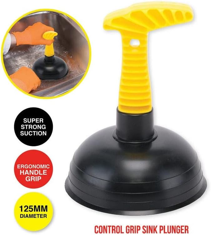 Sink Plunger Control Grip Plumbing Blockage Waste Drain Kitchen Unblock Plunger image number 4