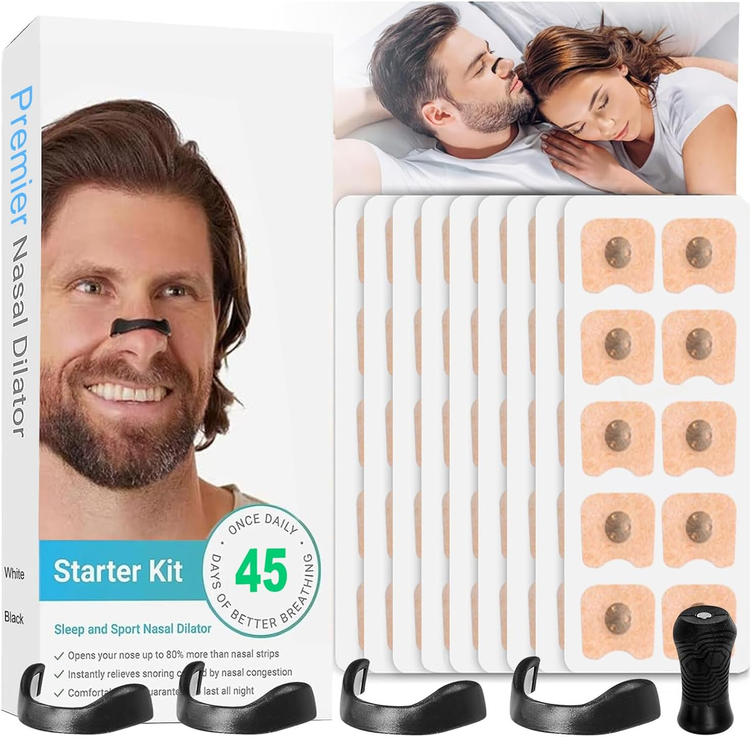 150 Pcs Refill Nose Strips - Magnetic Breathing Nasal Strips, anti Snoring Intake Breathing Nose Strips to Promote Oxygen Flow, Improve Sleep, and Assist Training for Men & Women (Without Nose Clips)