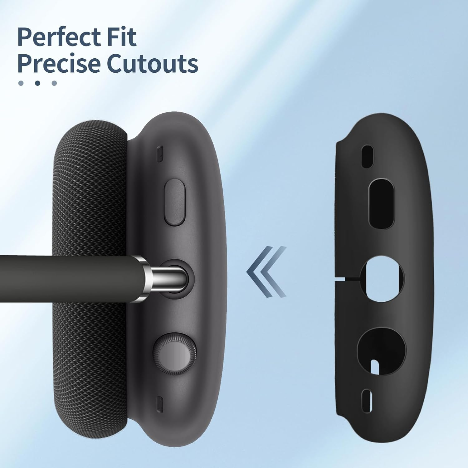 Fintie Silicone Case Cover for Airpods Max Headphones - Anti-Scratch Ear Cups and Headband Cover, Accessories Skin Protector (Black) - Green-Glow In The Dark image number 3