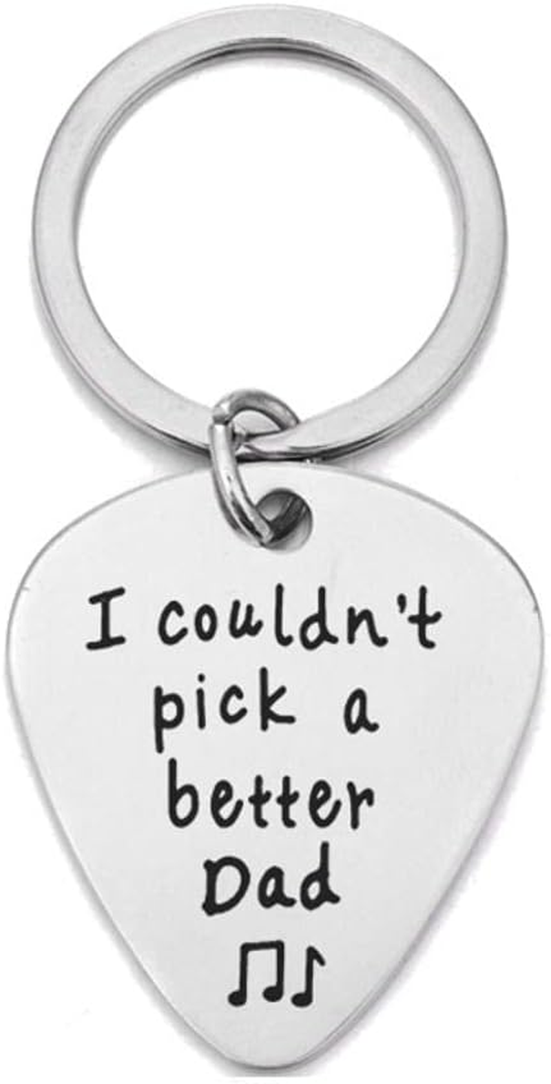 Fathers Day Birthday Gifts from Daughter Son Kids - I Couldn'T Pick a Better Dad Guitar Pick Keychain for Dad Papa Custom Gifts for Daddy Christmas Presents for Father