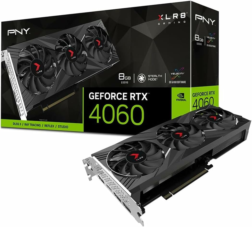 PNY Nvidia Geforce RTX 4060 8GB Verto Dual Fan DLSS 3 Graphics Cards image number 1