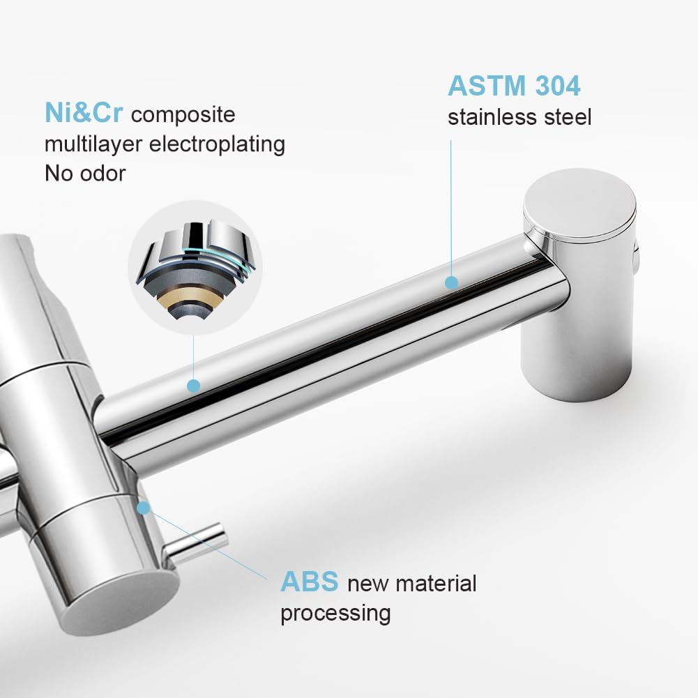 OFFO Shower Slide Bar 1000Mm(40 Inches) Adjustable Installation Distance 500-990Mm with 360&deg; Adjustable Handheld Shower Head Holder for Bathroom, Screw Wall Mounted, Chrome Finish image number 6