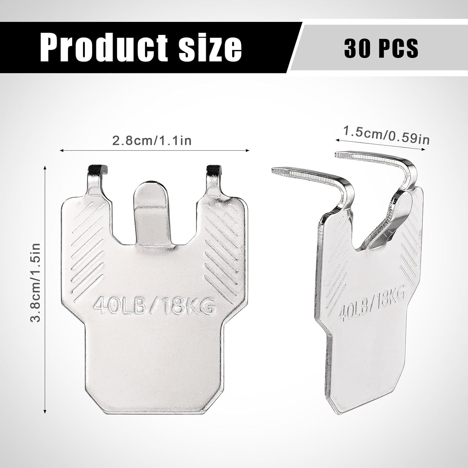 30Pcs Drywall Picture Hanging Claw, Stainless Steel No Nails Required Picture Hangers Claws Mirror Hooks Holds up to 40Lb for Photo Frame Mirror Artwork image number 6