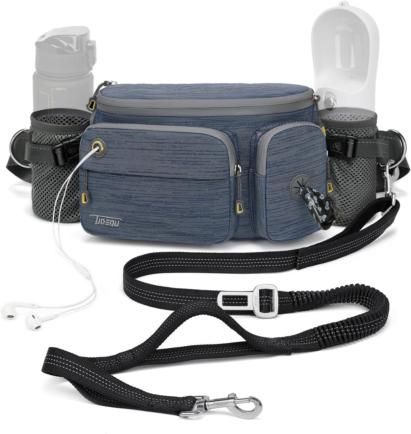 Hands Free Dog Leash for Large Dog with Large Bum Bag,Dog Walking Belt,Waist Dog Leash,Dog Hiking Belt,Dog Running Waist Belt