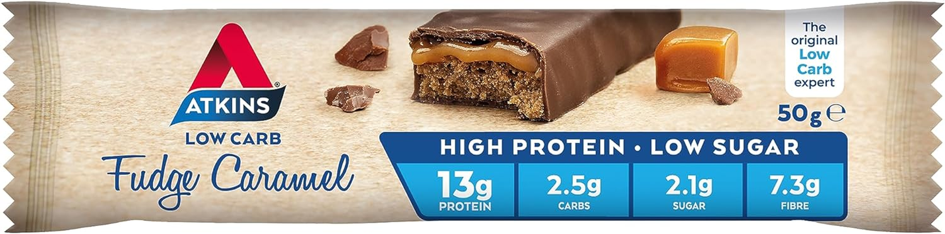 Atkins Advantage Bars, Fudge Caramel, 750 Grams, Pack of 15 image number 4
