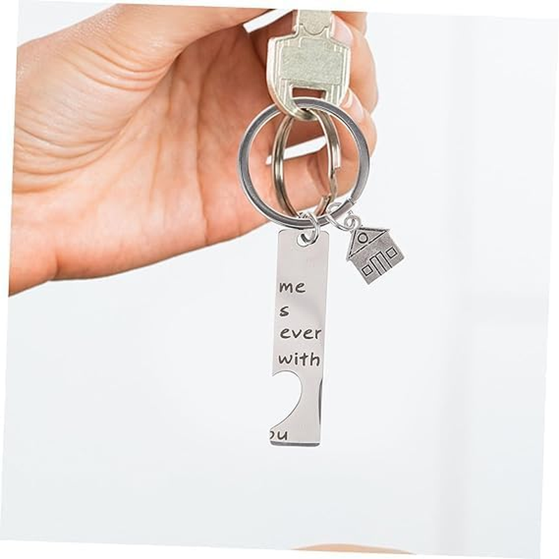 2 Pcs Our First Home Keychains, 2026 House Warming Gifts New House Keychain New Homeowner Gift Housewarming Key Chain for New House Owner Wife Husband Present Lover - B image number 5