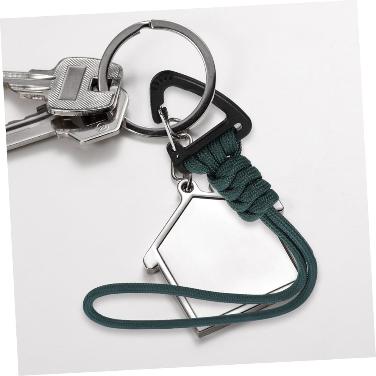 VINTORKY Braided Keychain Lanyard with Carabiner Durable Wrist Lanyard for Keys Wallets and Phones for Outdoor Use Sharp Design King Dark Green