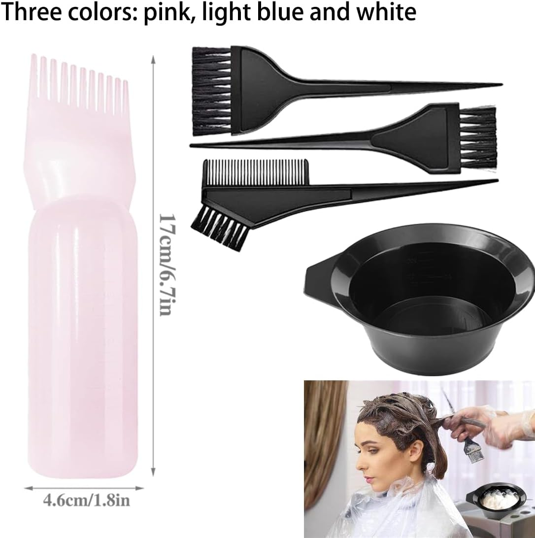 3 Piece Applicator Bottle Hair + 4 Hair Dye Brushes - Hair Dye Tool Set, Applicator Bottle Hair, Hair Oil Applicator Bottle, Root Comb Applicator Bottle, Applicator Brush Tip Tools image number 6