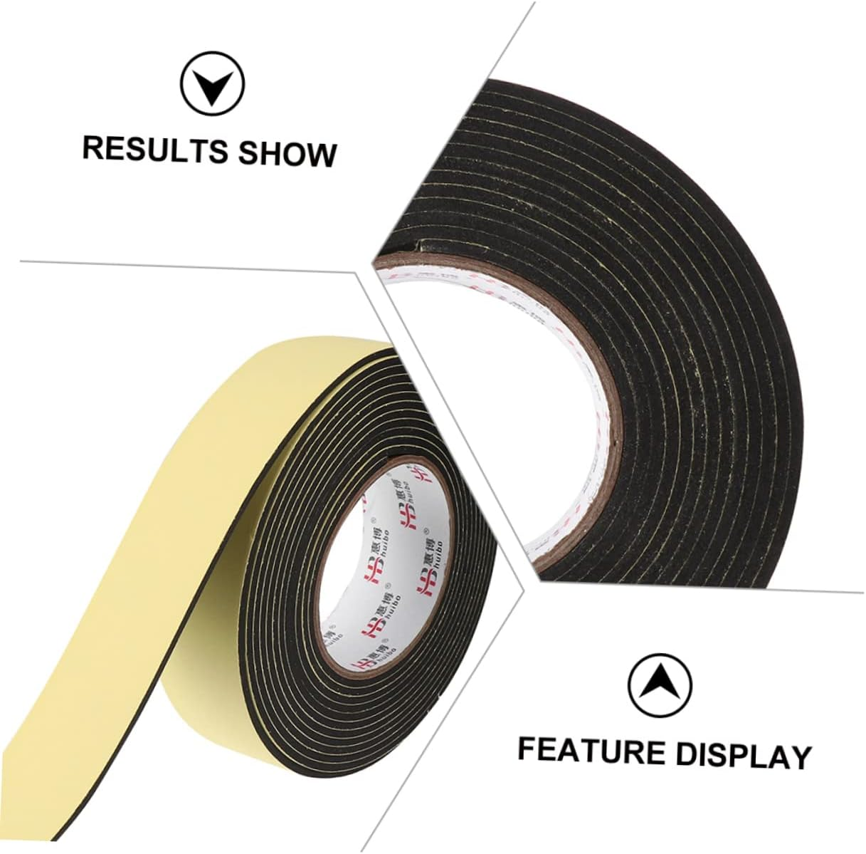 2Rolls Soundproofing Door Seal Tape of Eva Sponge Sealing Strip Easy Install Windproof Sealing Tape