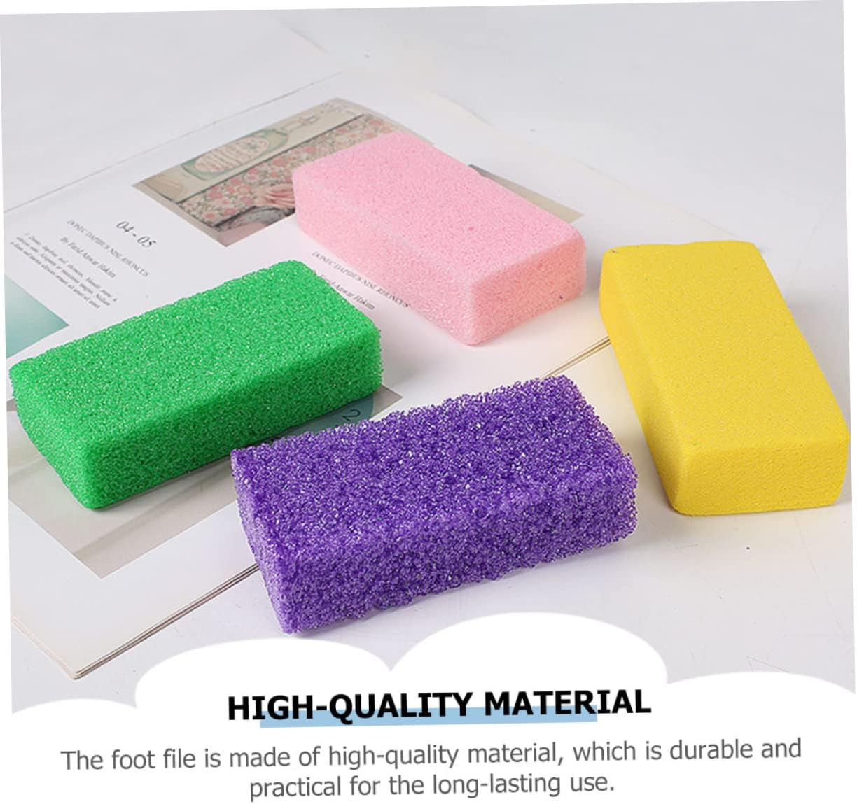 FOYTOKI Pedicure Foot Rasp Set of 4 Handheld Foot File for Dead Skin Exfoliation Safe Callus Remover for Travel and Home Use Assorted Colors (Yellow Pink Green Purple) image number 5