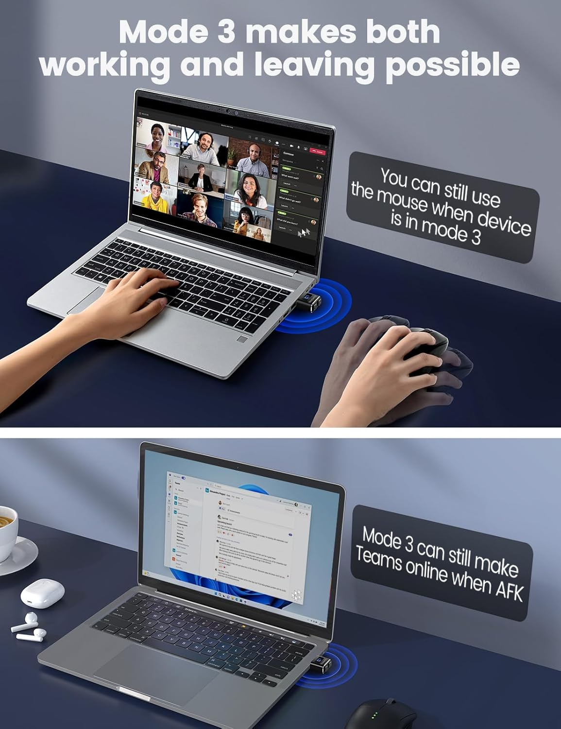 Meatanty USB Mouse Jiggler Tiny Undetectable Mouse Mover with Separate Mode and ON/OFF Buttons,Digital Display and Protective Cover,Supports Multi-Track,Driver-Free,Plug-And-Play Keeps Pc/Laptop Awake image number 4