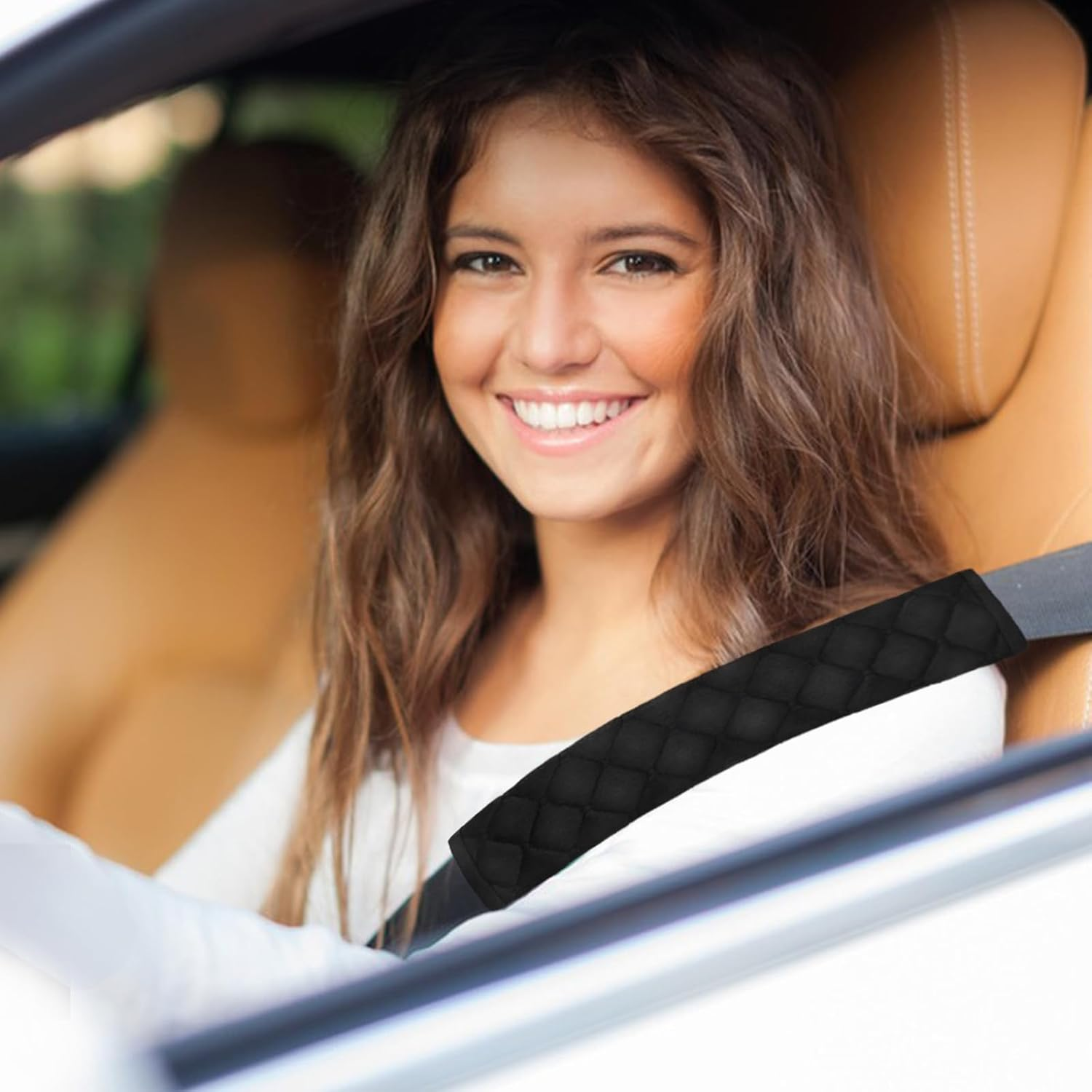 2Pcs Car Seat Belt Padding10.6In (27Cm) Car Seat Belt Shoulder Strap Cover Car Accessories Interior,Soft Shoulder Strap Covers Seat Belt Protector Make Neck and Shoulders More Comfortable image number 2