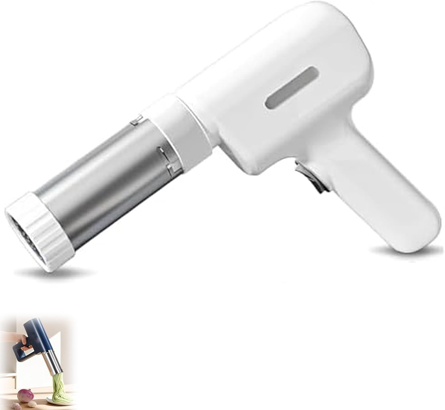 Idiyappam Maker Electric, 2026 New Electric Pasta Maker, Idiyappam Maker with Five Types of Noodle Molds, Portable Wireless Clean Making Spaghetti, Noodles, Sausages and More (White)