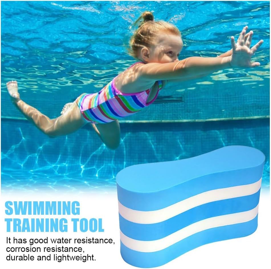 Swimming Float Kickboard,Eva 5-Layer Pull Buoy Leg Float,Pool Training Aid,Legs and HIPS Support for Beginners, Blue White image number 4