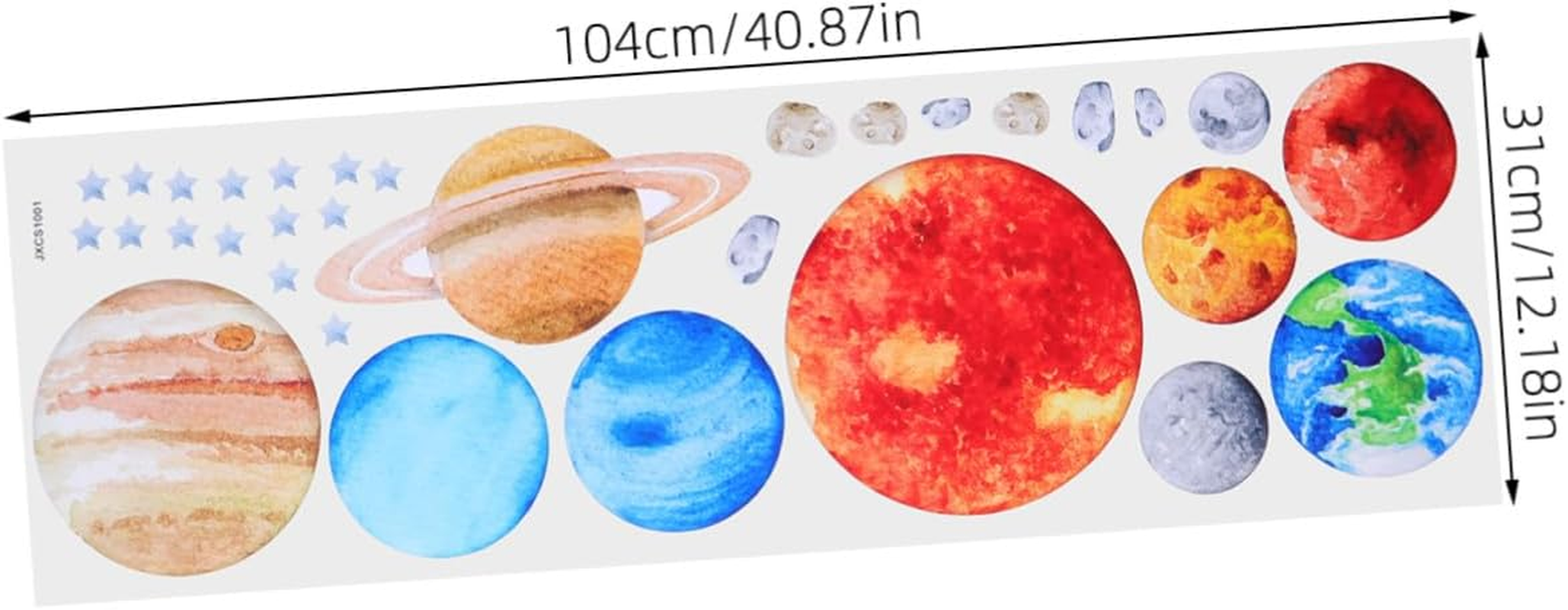 Planet Wall Sticker Solar System Decal for Living Removable Peel and Stick Nursery Decor Nine Planets Wall Art image number 4