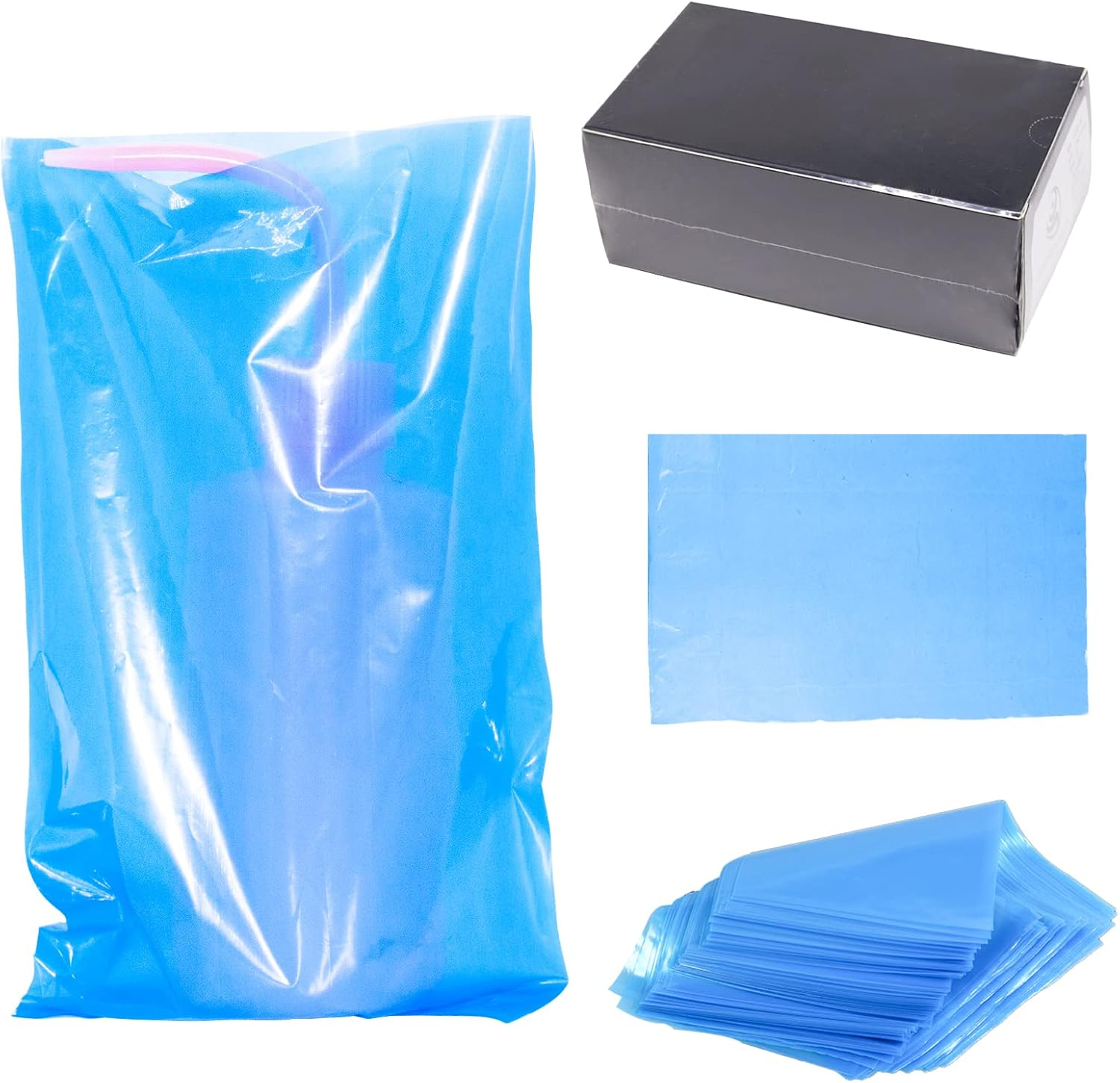 HHUK 250Pcs Tattoo Wash Bottle Bags,6Inx9In Black Thicken Odorless Disposable Squeeze Bottle Bags,For Tattoo Bottles Tattoo Supplies Tattoo Kits (Black)