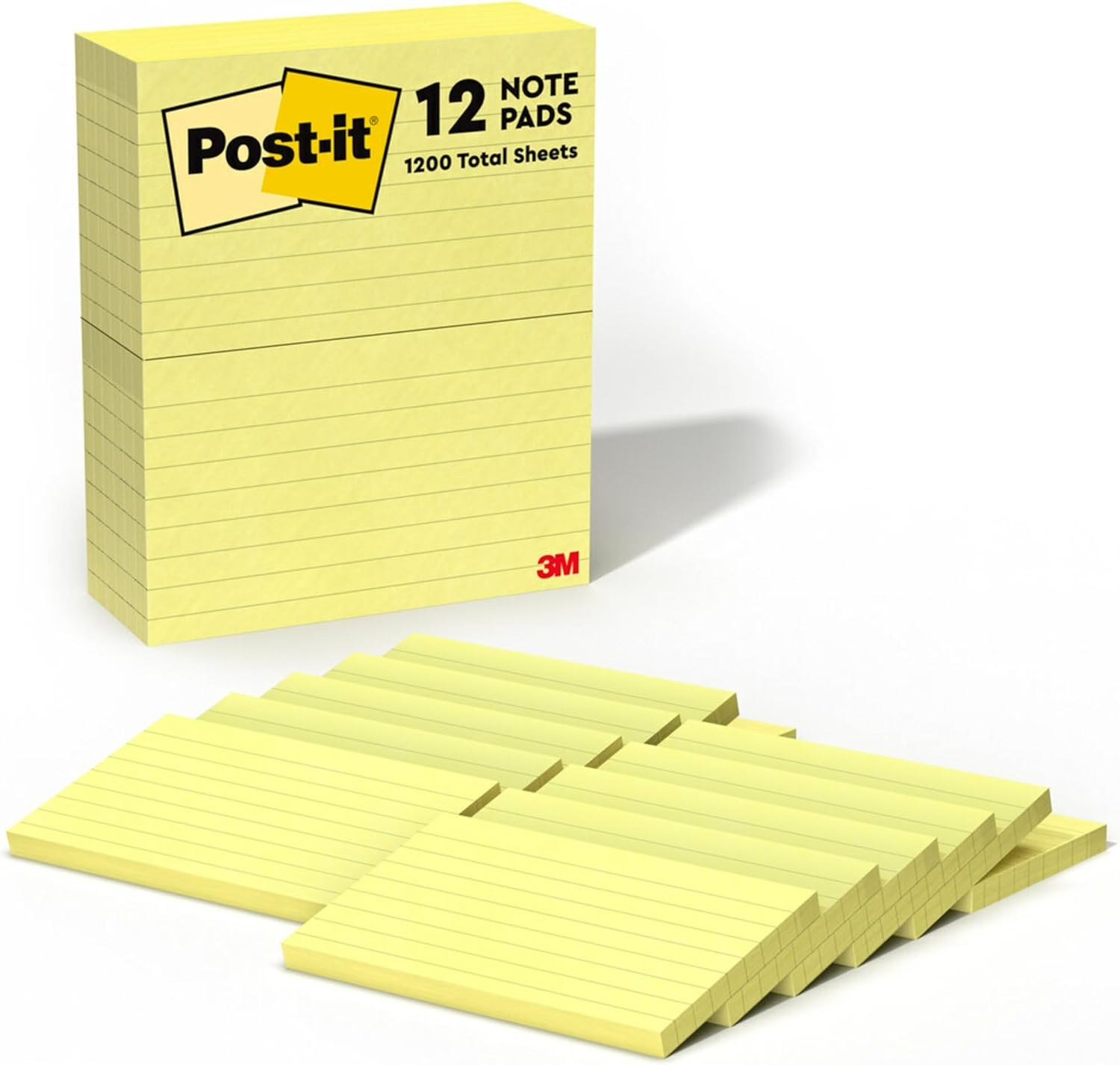 Post-It Notes 76Mm X 127Mm Canary Yellow Lined image number 1