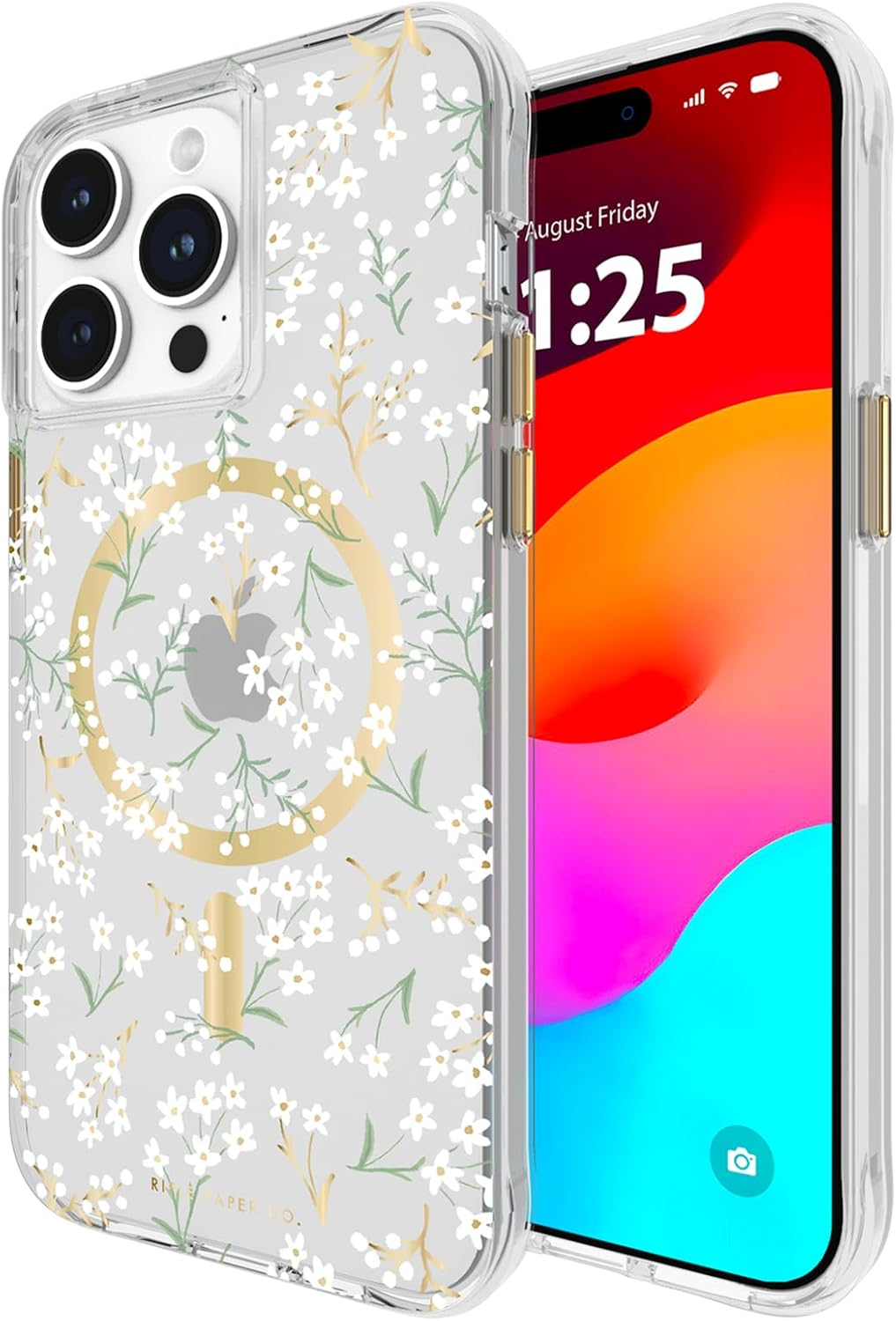 Rifle Paper Co. Iphone 15 Pro Max Case [Compatible with Magsafe] [12Ft Drop Protection] Cute Iphone Case 6.7" with Floral Pattern, Anti-Scratch Tech, Shockproof Material, Slim Fit - Petite Fleurs