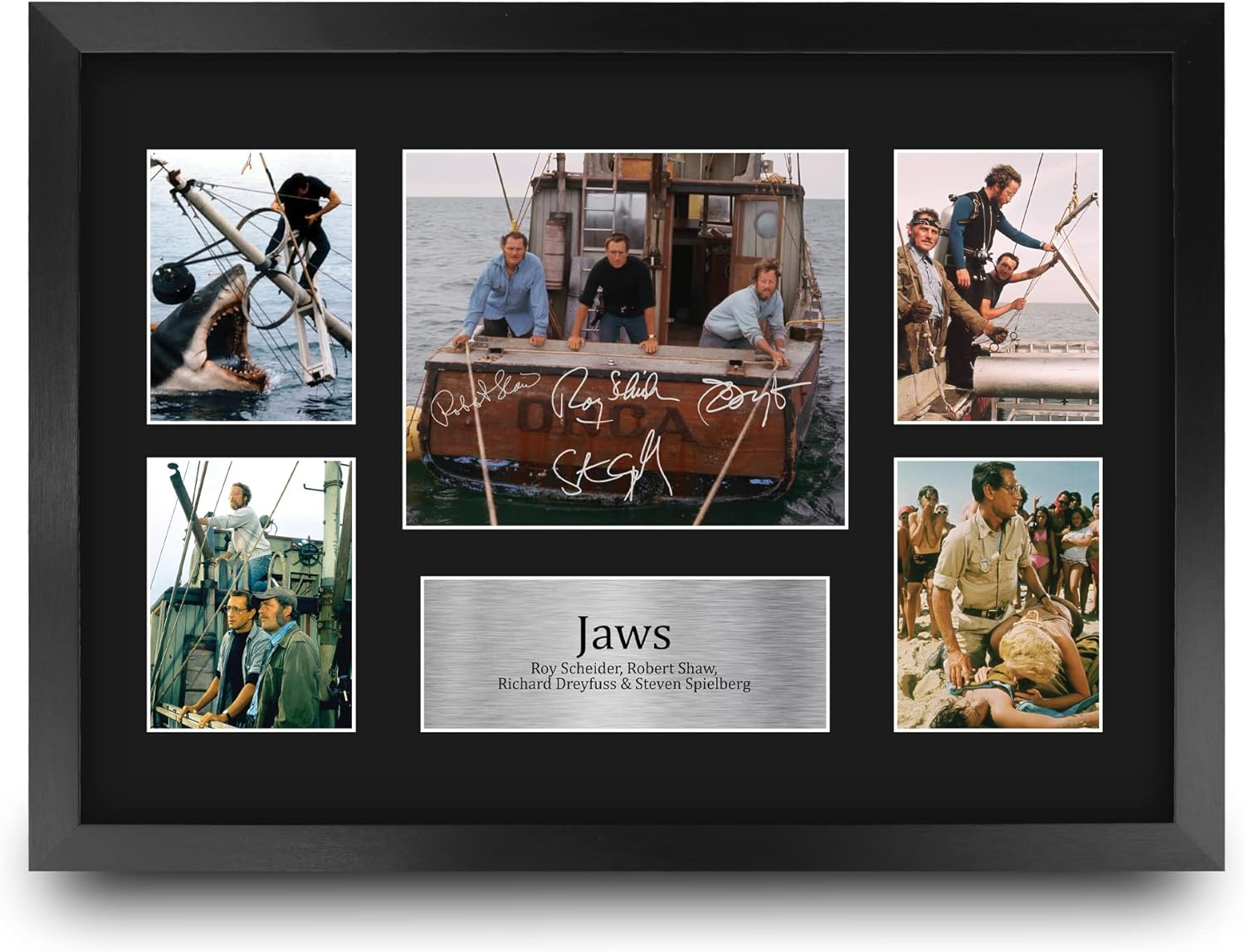 HWC Trading Jaws Gift Signed A4 Printed Autograph the Cast Gifts Photo Display