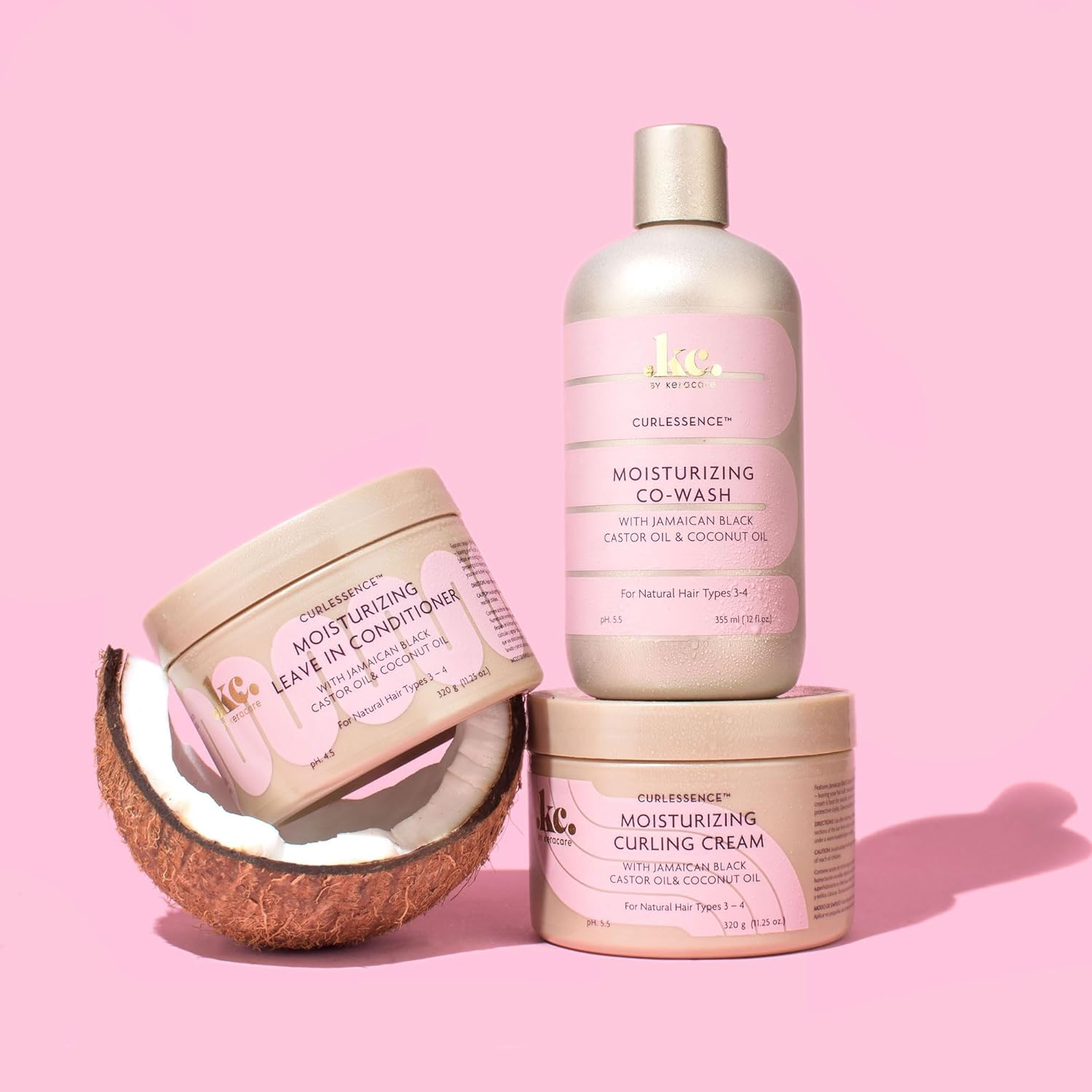 Keracare Curlessence Moisturizing Coconut Curling Cream - with Jamaican Black Castor Oil & Coconut Oil - for Curly Hair - Silicone and Paraben Free - 11.25 Oz image number 1