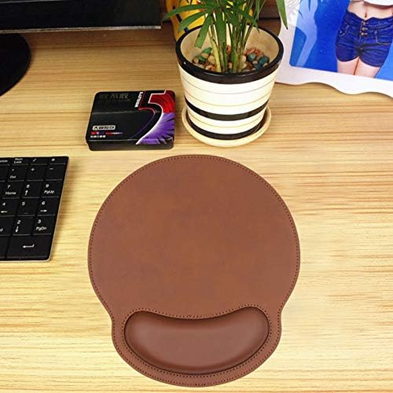 Eyscar Leather Mouse Pad Wrist Support Ergonomic Memory Foam - Lightweight Rest Nonslip Mousepad for Office,Gaming,Computer, Laptop & Mac,At Home or Work (Coffee) - Dandelion image number 7
