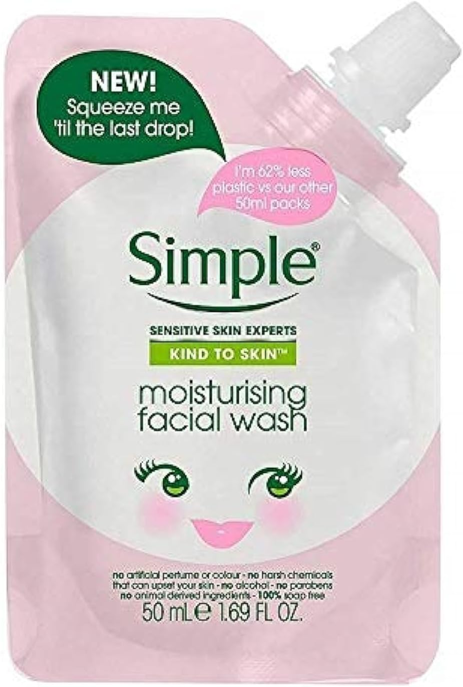 Simple Kind to Skin Moisturizing Facial Wash Squeeze Me Pouch (Travel Size)