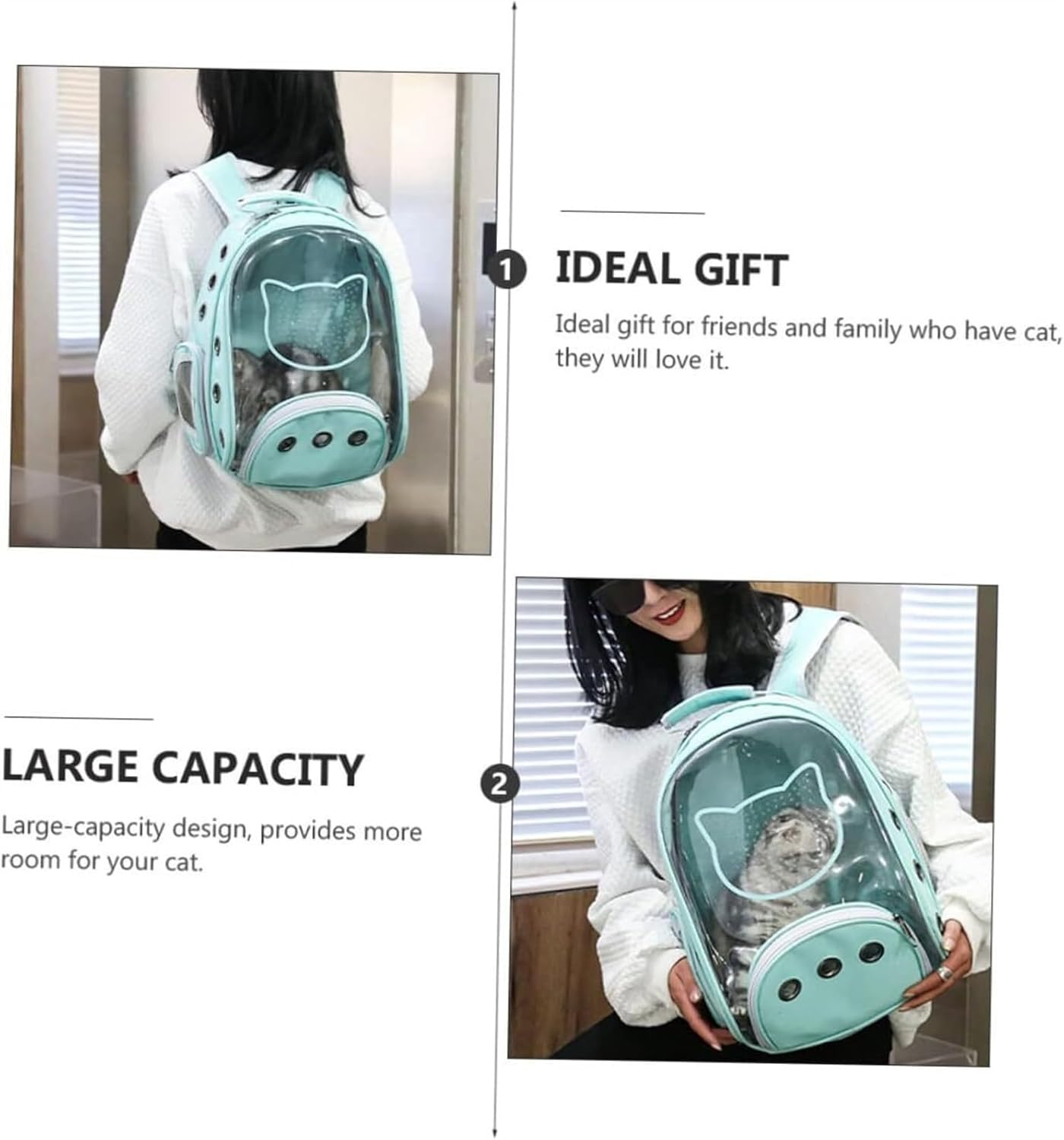 Cat Bag Dog Carrier Pet Carrier Pet Backpack Pet Supplies Pet Carrier Cat Carrier Bag Transparent Backpack Dog Bag Cat Carrier Pet Bag Carrier(Color:Pink)