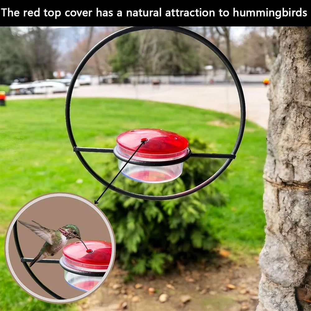 Hummingbird Feeder, 4PCS Circular Hanging Ant & Bee-Proof Hummingbird Feeders for Outdoor Garden, Patio, Backyard - Leak-Proof, Easy to Clean and Refill image number 6