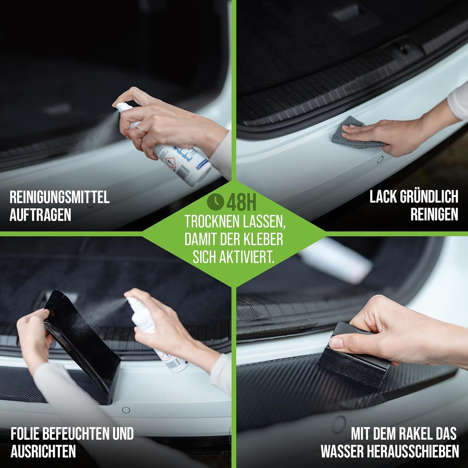 Gd-Shield Car Boot Sill Protector Suitable for VW Tiguan 2 II 2016-2024 Paint Protection Film Set, Squeegee & Microfibre Cloth Bumper Protection, Scratch Protection, Protective Film, Paint Protection image number 5