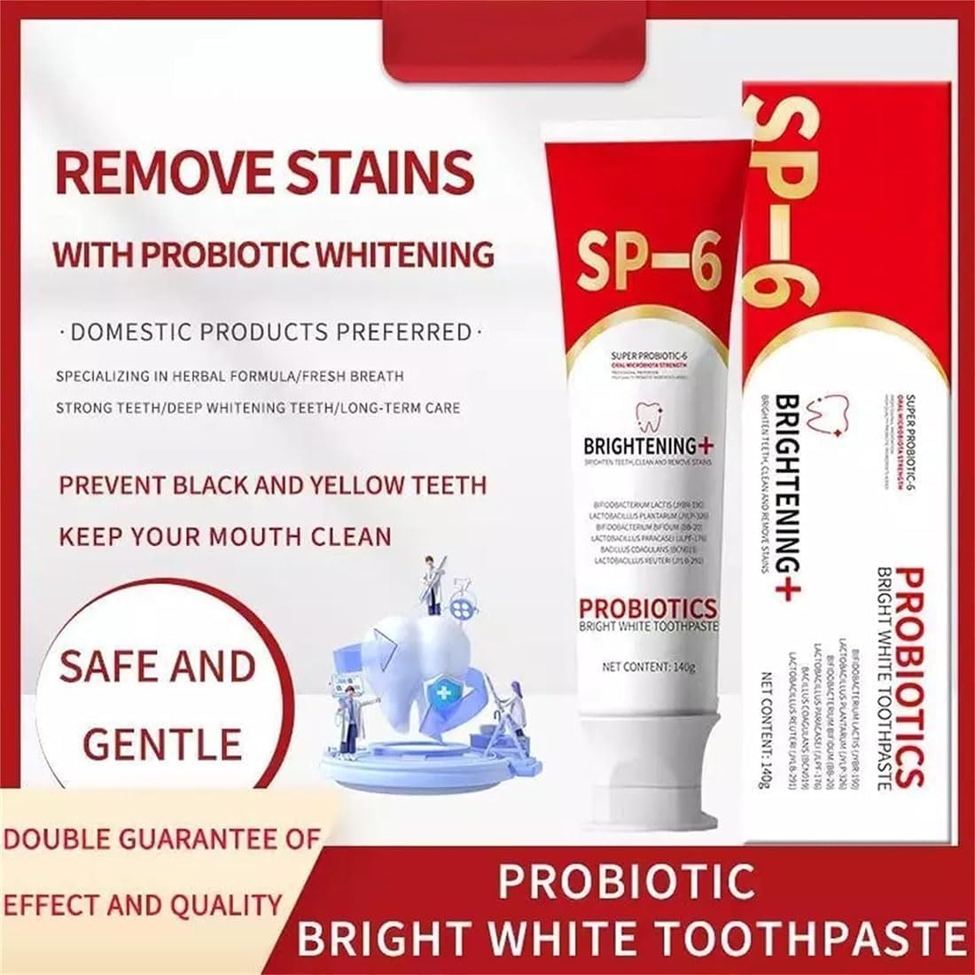 2Pcs Ms Drwikey Probiotics Bright White Toothpaste,Sp-6 Ultra Whitening Toothpaste,Probiotic Brightening Toothpaste,Deep Cleaning Care Toothpaste,Fresh Breath image number 1